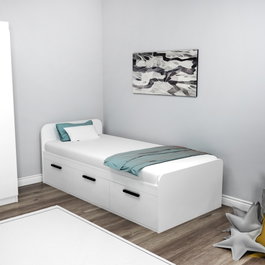 Hanah Home Somier Individual Blanco con Estantes